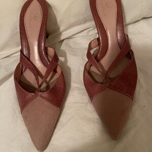 Cole Haan Women's Pink Suede Mules. Vintage